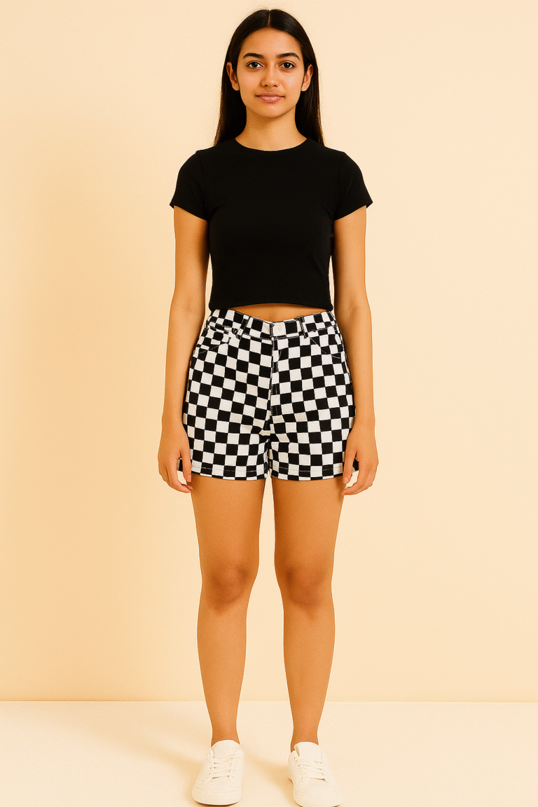 Black & White Checkerboard Shorts