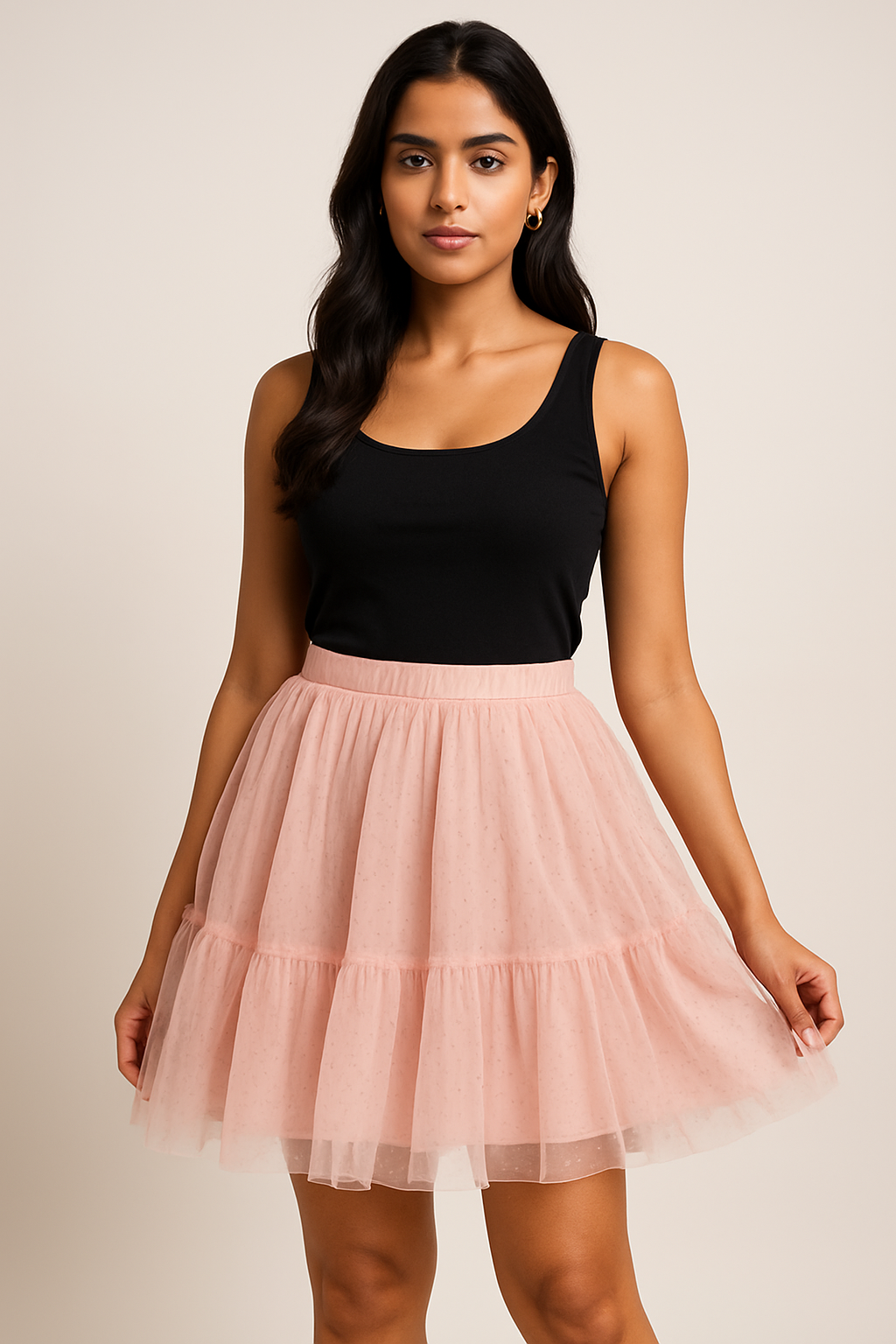 Pastel Pink Layered Tulle Skirt – Soft, Dreamy & Statement-Making