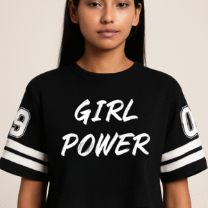 "Girl Power" Black Crop Top