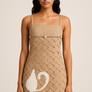 Woven Latte Mini Dress